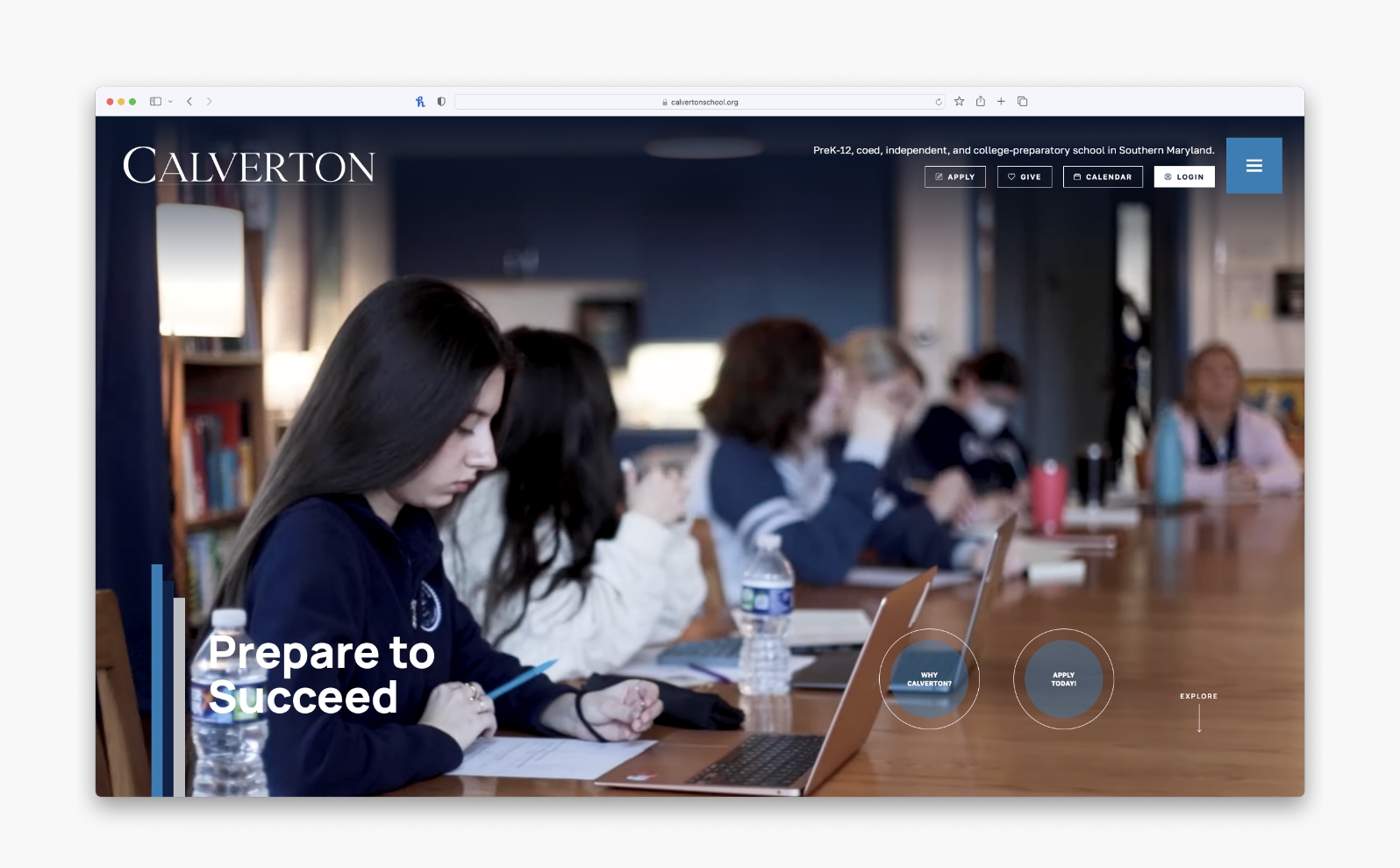 Calverton School website sample