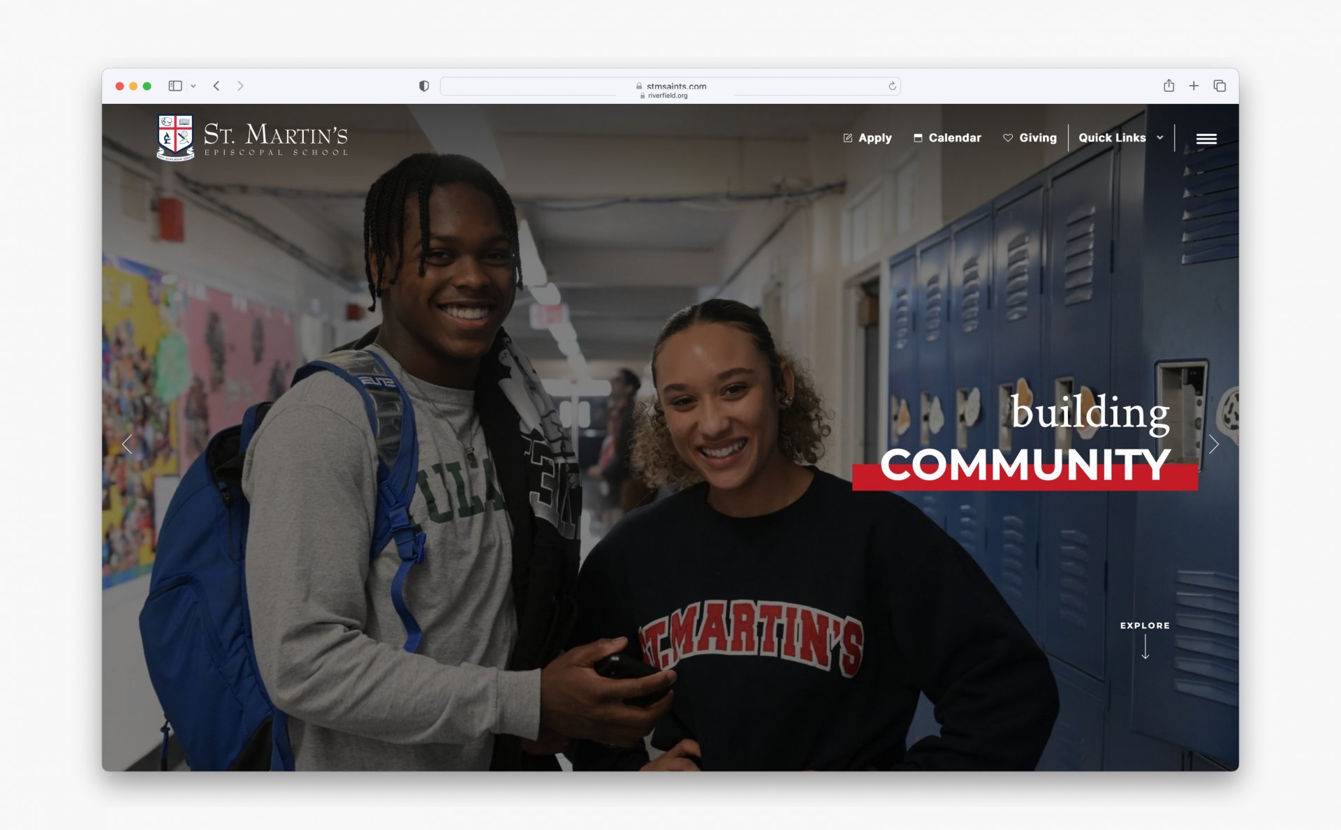 St. Martin's Episcopal School website sample