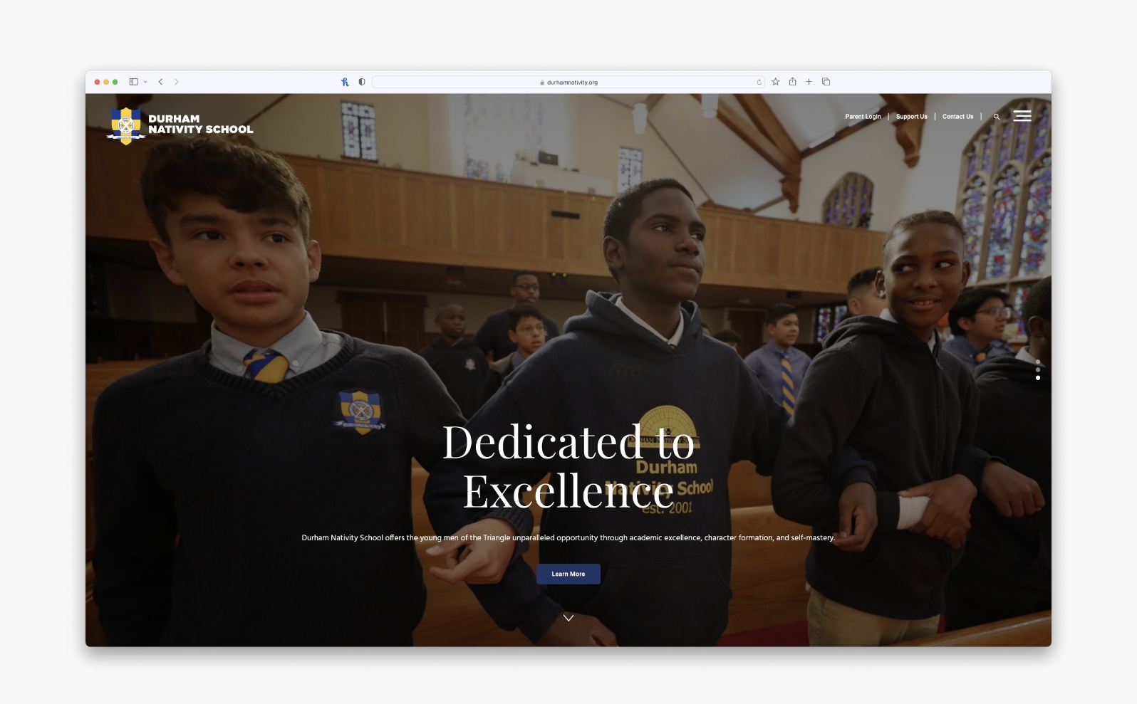 Durham Nativity School site preview
