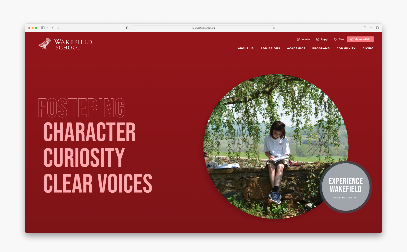 Wakefield School website sample