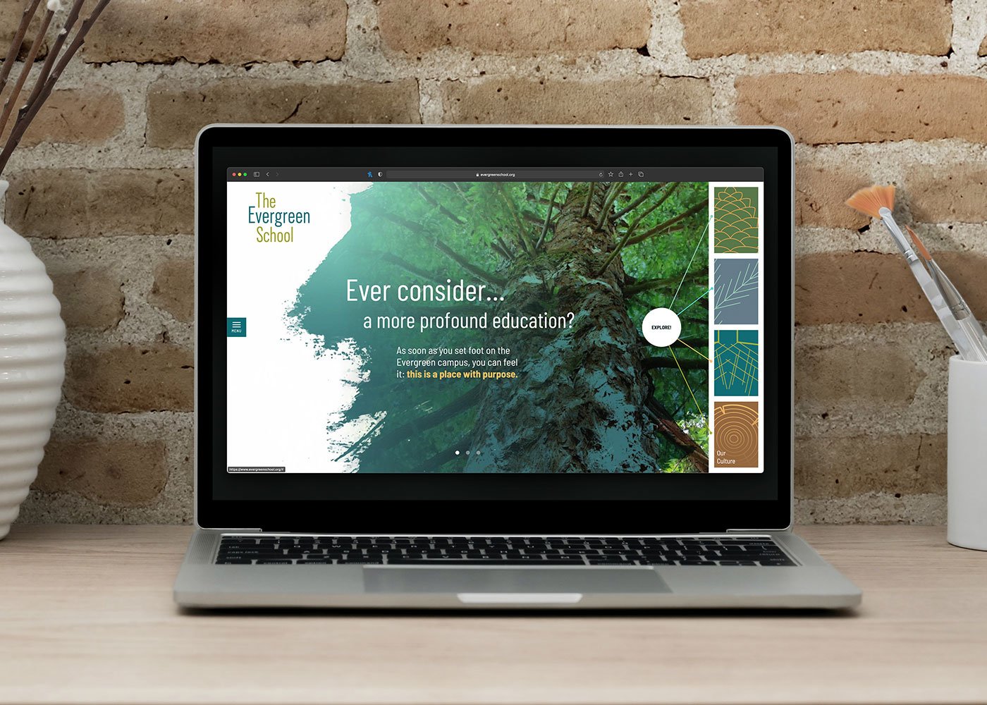 The Evergreen School website preview