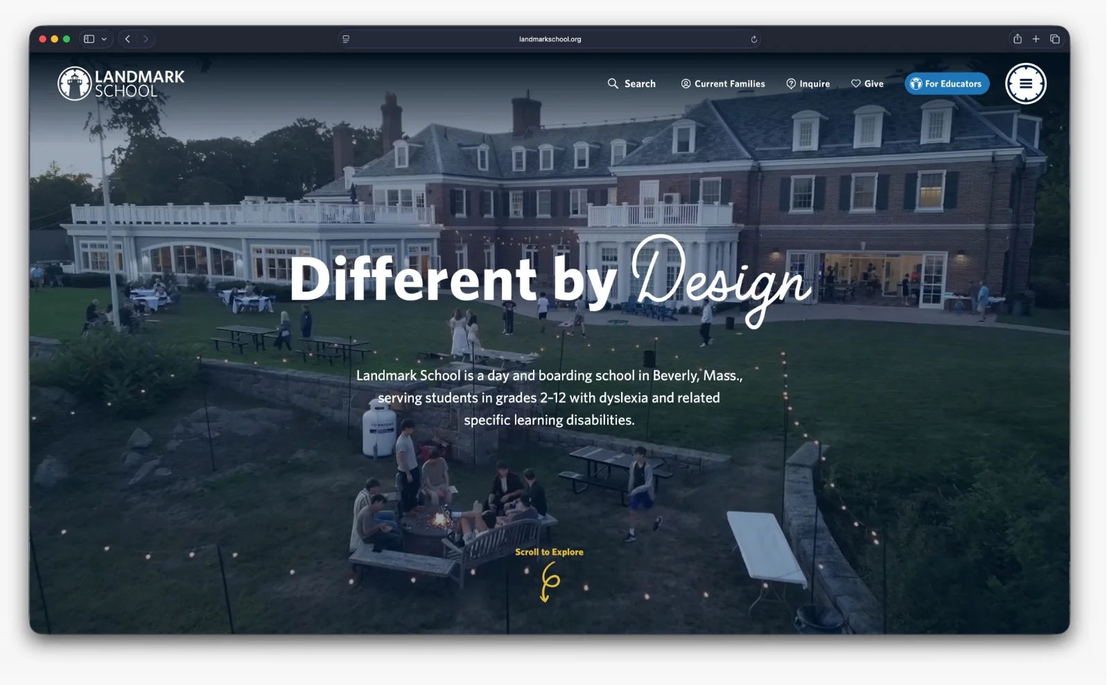 Landmark School website sample