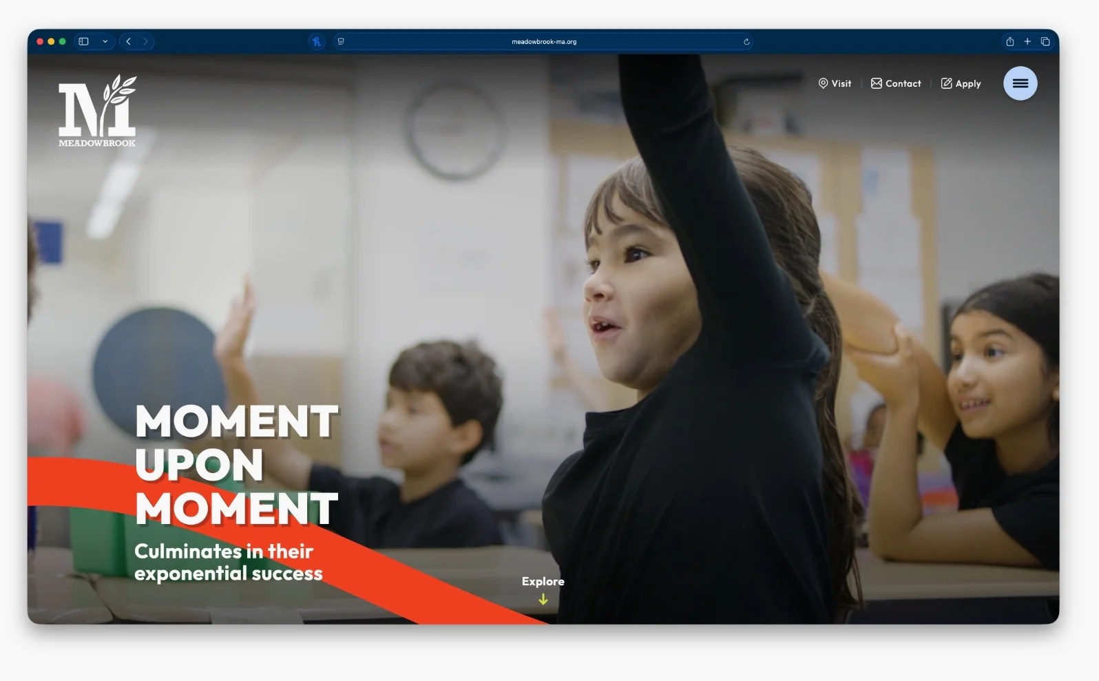 Meadowbrook School website sample