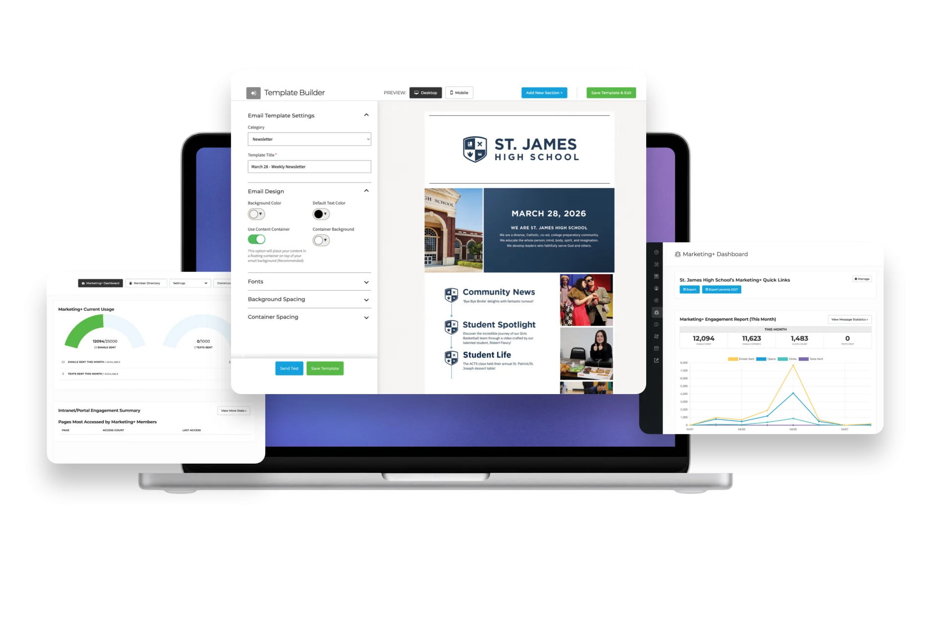 Image of template builder within the SoSimple Platform